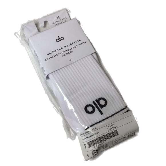 Alo Yoga Accessories - Alo Yoga Unisex Throwback Half-Crew Socks White/Black Size  1 pair
